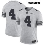 Women's NCAA Ohio State Buckeyes Chris Chugunov #4 College Stitched No Name Authentic Nike Gray Football Jersey HM20A26MV